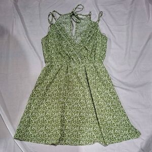 Lush Wome's Green Floral Mini Dress